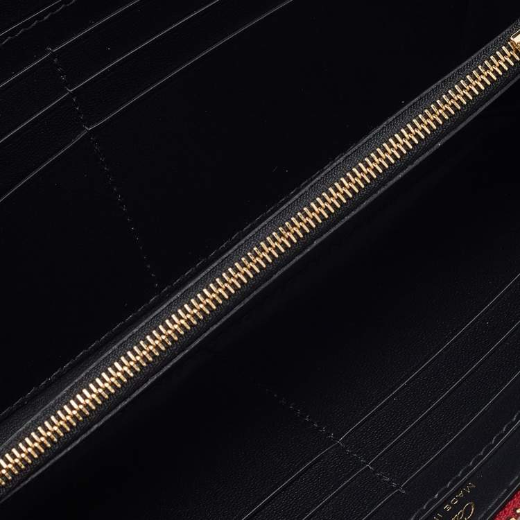 مملوكة مسبقًا Cartier Red Leather Guirlande de Cartier Zip Around Wallet