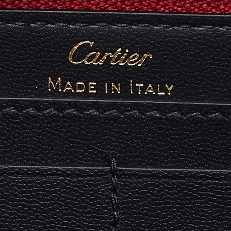 مملوكة مسبقًا Cartier Red Leather Guirlande de Cartier Zip Around Wallet