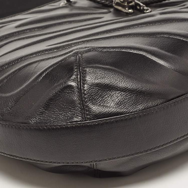 Pre Owned Cartier Black Leather Medium Panthere de Cartier Bag