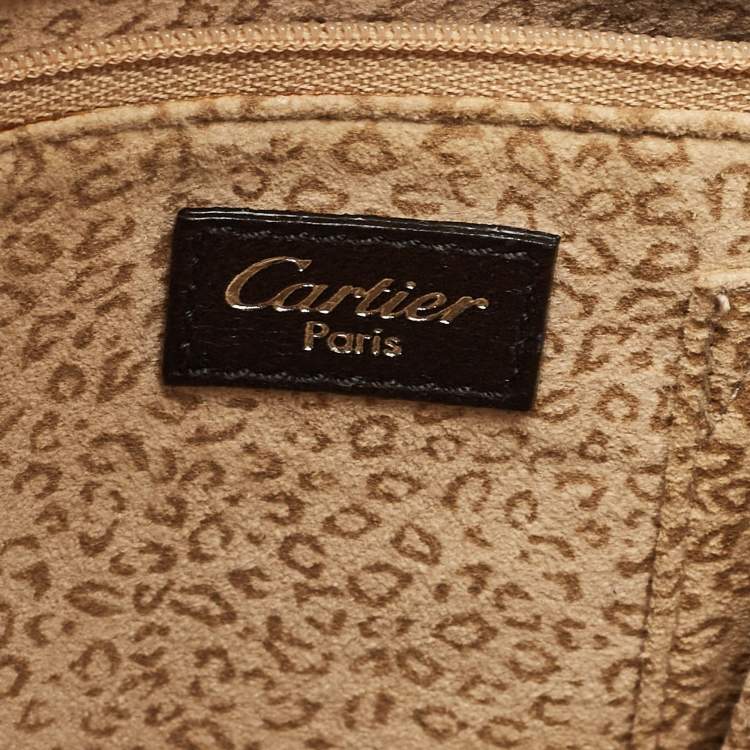 Pre Owned Cartier Black Leather Medium Panthere de Cartier Bag