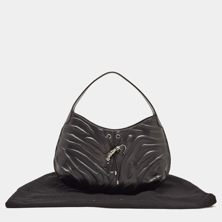 Pre Owned Cartier Black Leather Medium Panthere de Cartier Bag