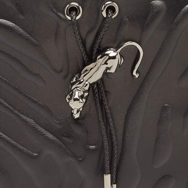 Pre Owned Cartier Black Leather Medium Panthere de Cartier Bag