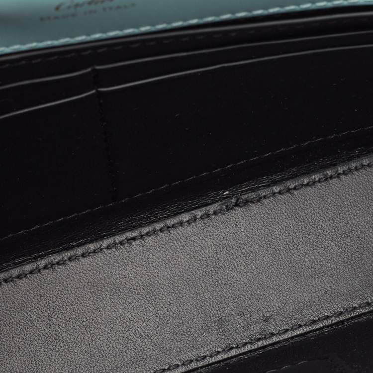 Pre Owned Cartier Baby Blue Leather Mini C De Cartier Chain Bag
