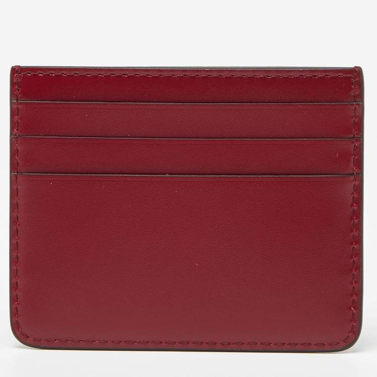Pre Owned Cartier Red Leather Double C De Cartier Card Holder 