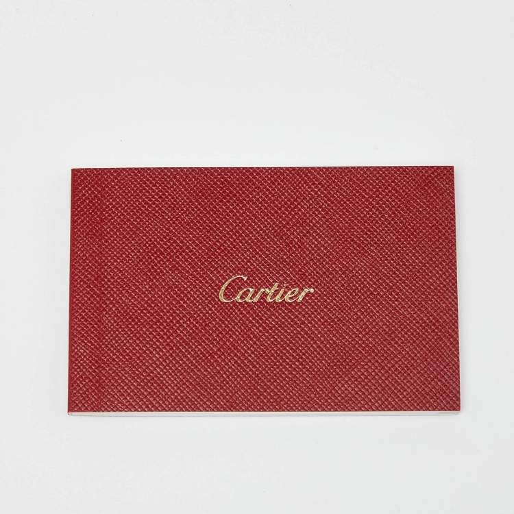 Pre Owned Cartier Red Leather Double C De Cartier Card Holder 