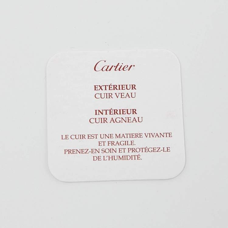 Pre Owned Cartier Red Leather Double C De Cartier Card Holder 