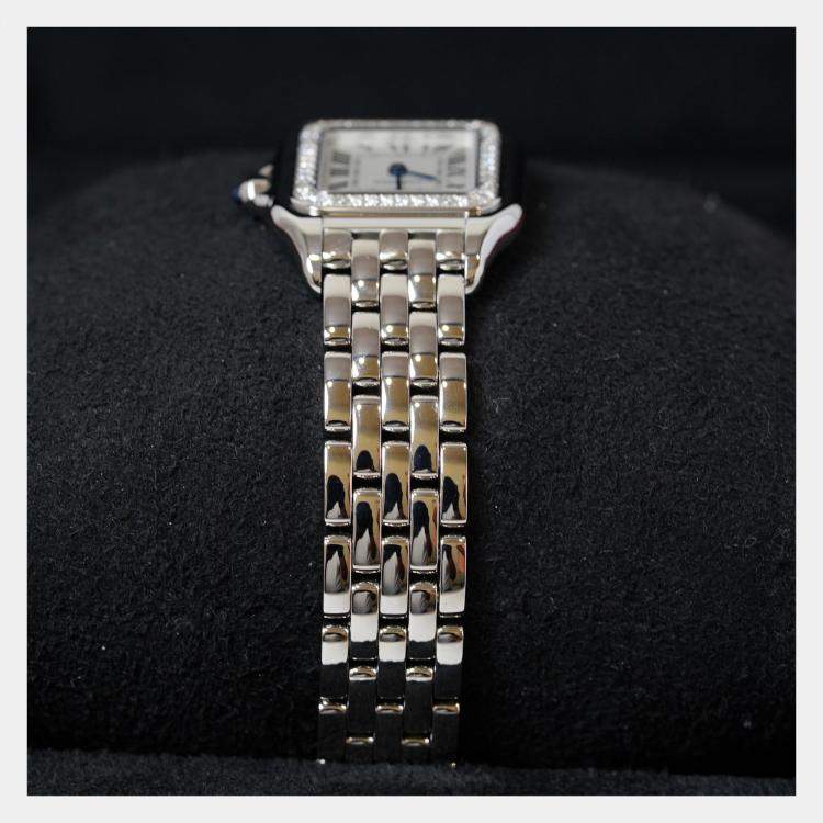 Pre Owned Cartier Panthere W4PN0016 Quartz White Stainless Steel  Women's Wristwatch 23 mm x 30 mm