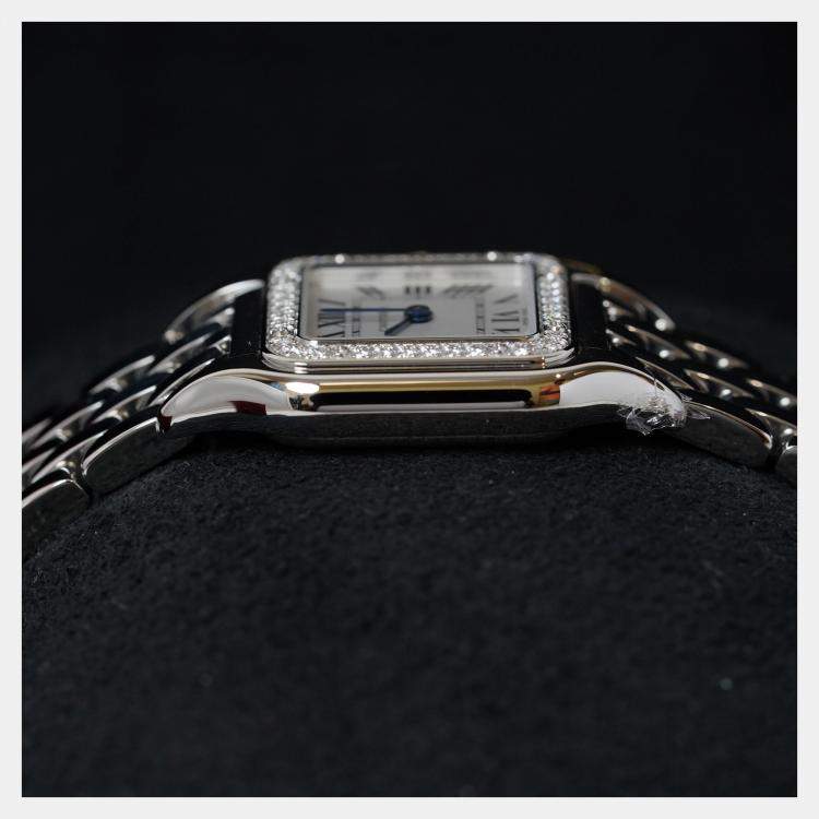 Pre Owned Cartier Panthere W4PN0016 Quartz White Stainless Steel  Women's Wristwatch 23 mm x 30 mm