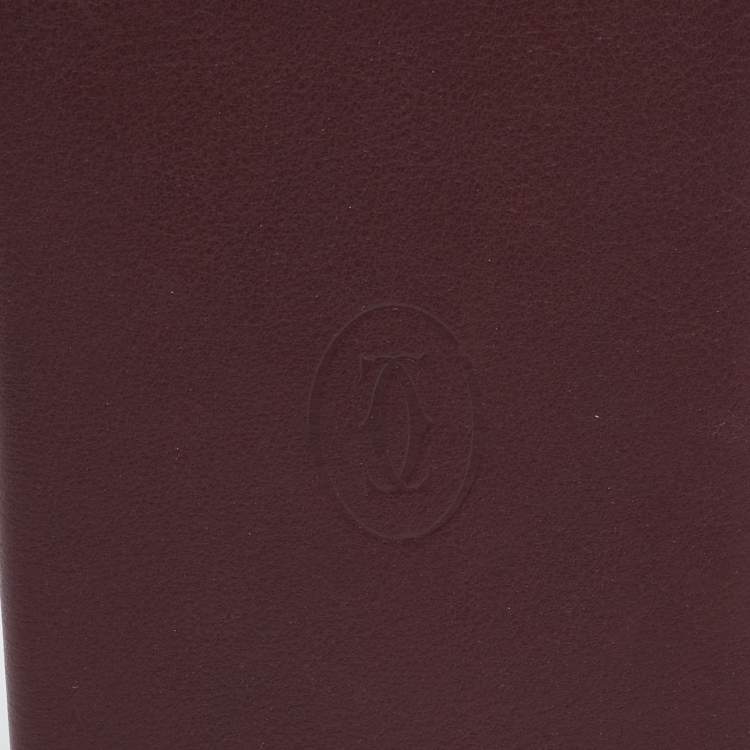 Pre Owned Cartier Burgundy Leather Must de Cartier Passport Holder