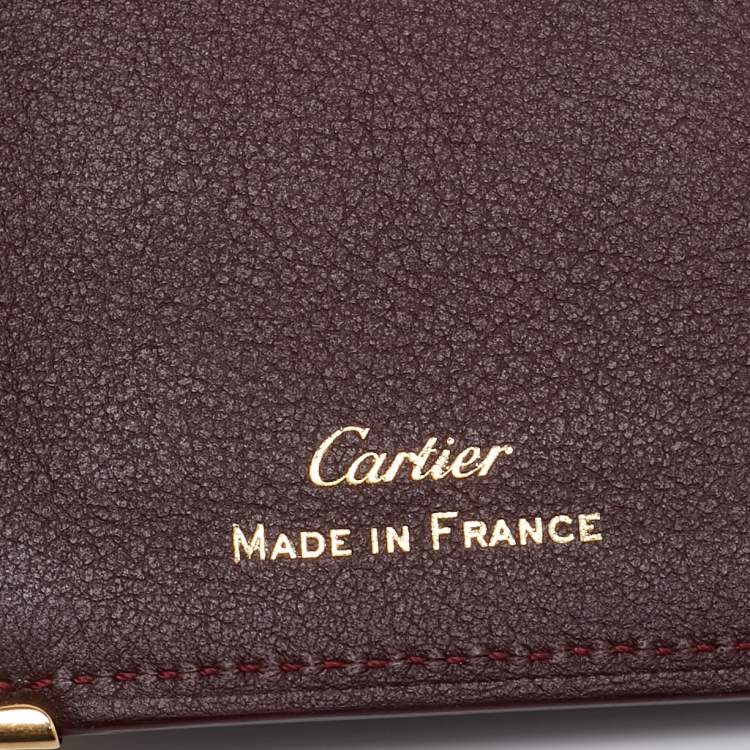 Pre Owned Cartier Burgundy Leather Must de Cartier Passport Holder