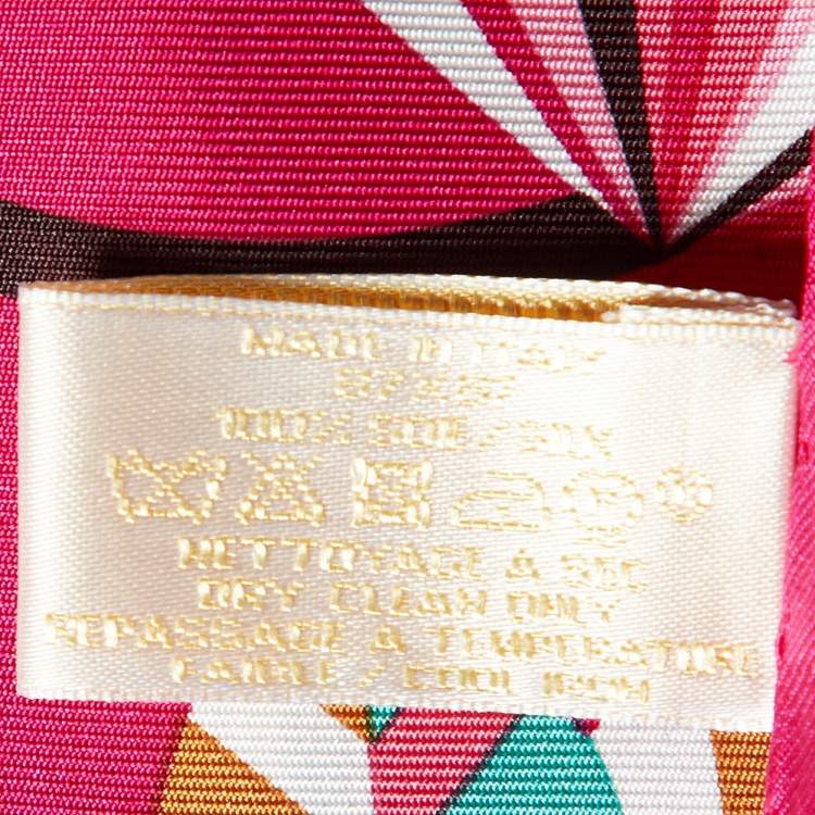 Pre Owned Cartier Pink Panthère Art Déco Print Silk Scarf