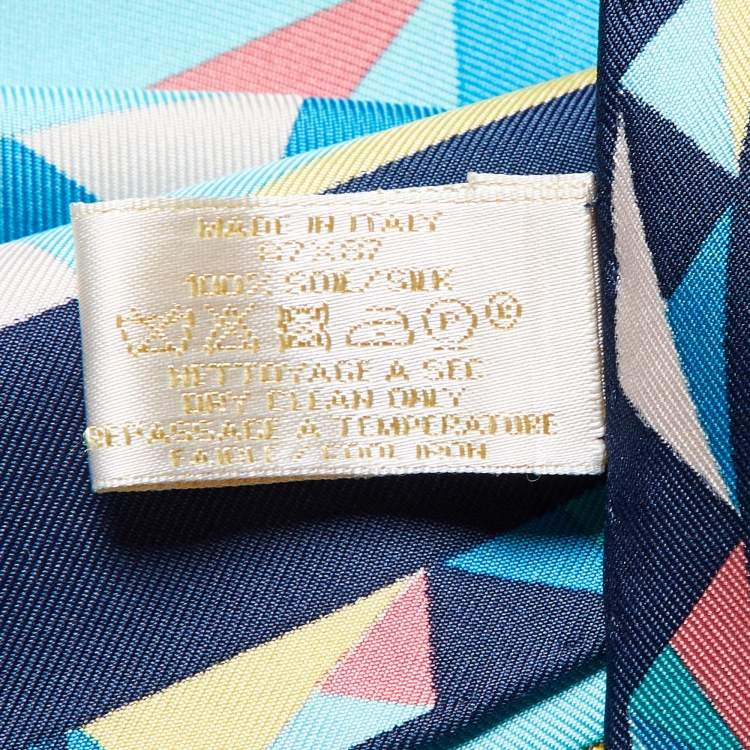 Pre Owned Cartier Multicolor Geometric Print Silk Square Scarf