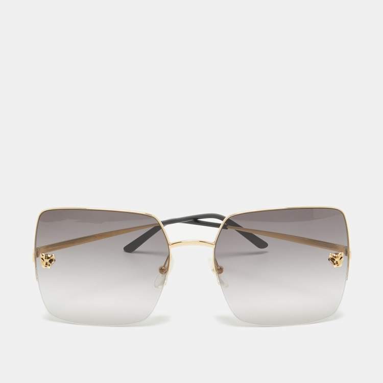 مملوكة مسبقًا Cartier Dark Grey Gradient Panthère de Cartier Square Sunglasses