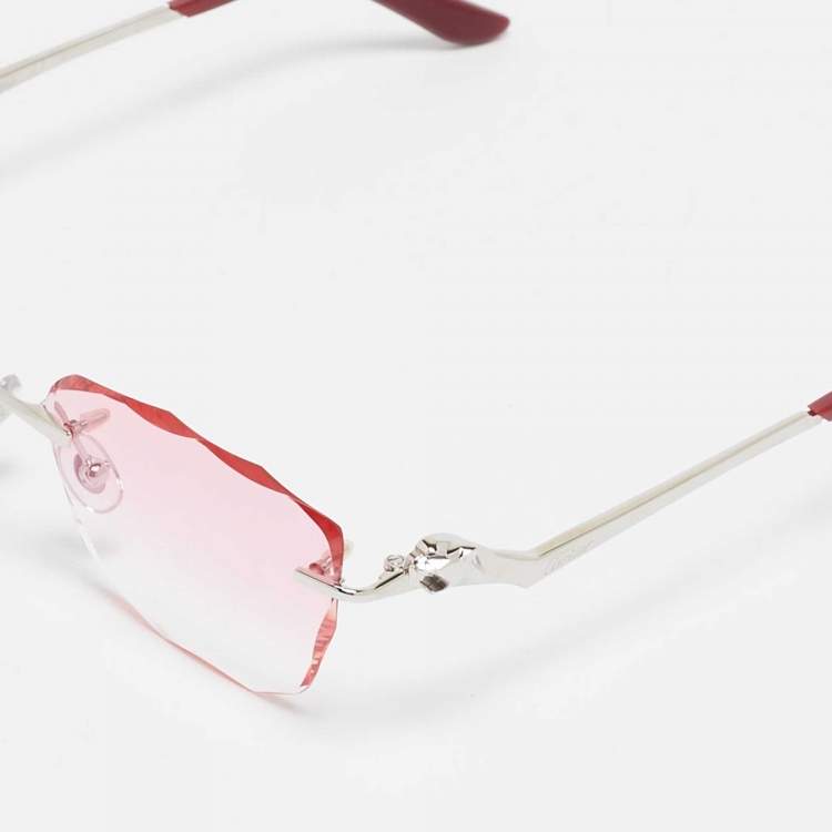 Pre Owned Cartier Pink Gradient CT0120O 003 Rimless Sunglasses