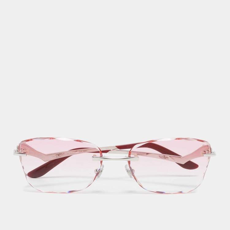 Pre Owned Cartier Pink Gradient CT0120O 003 Rimless Sunglasses