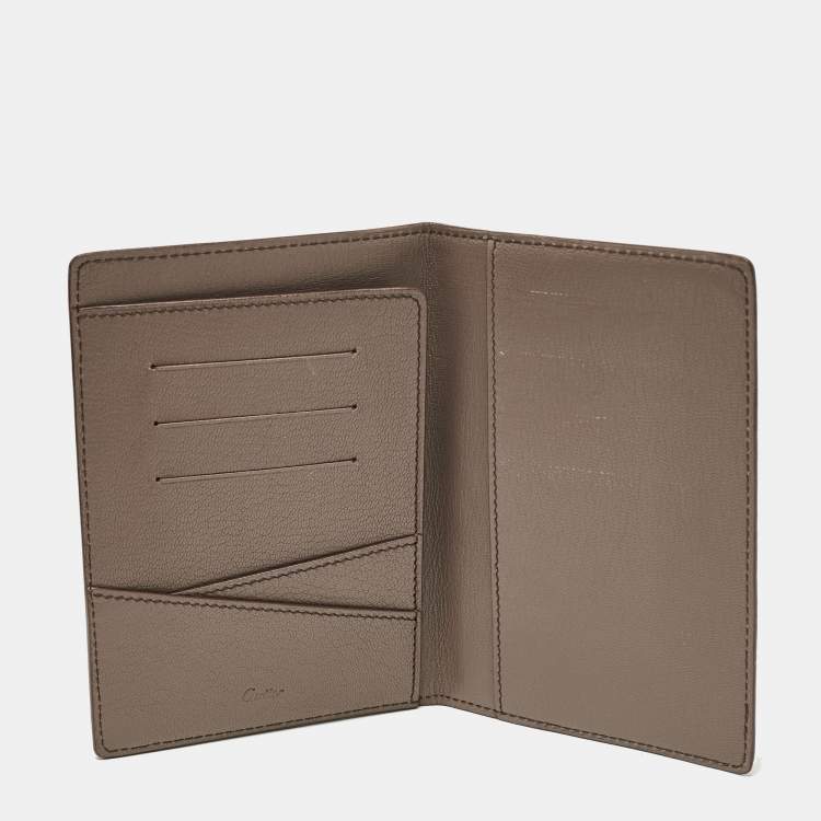 Pre Owned Cartier Red Leather Passport Holder 