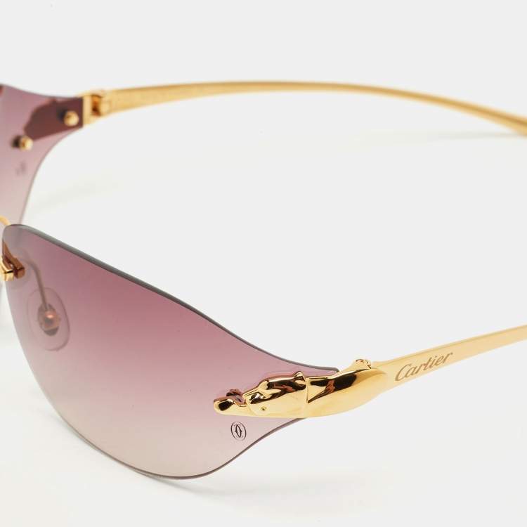 مملوكة مسبقًا Cartier Purple Gradient CT0068S Panthère de Cartier Sunglasses