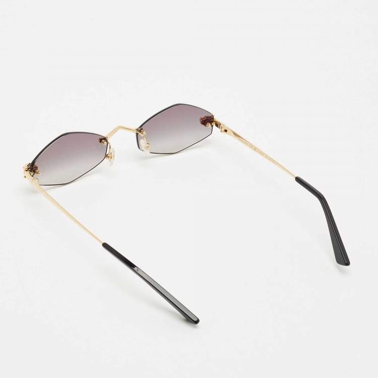 مملوكة مسبقًا Cartier Grey Gradient CT0433S Panthère De Cartier Oval Sunglasses