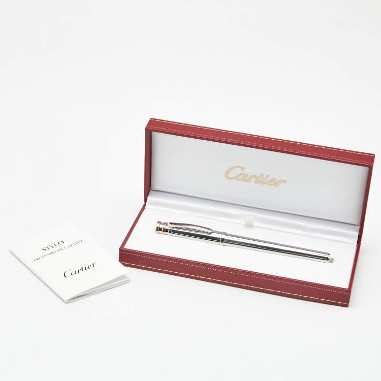 Pre Owned CartierTrinity de Cartier Three Tone Metal Rollerball Pen