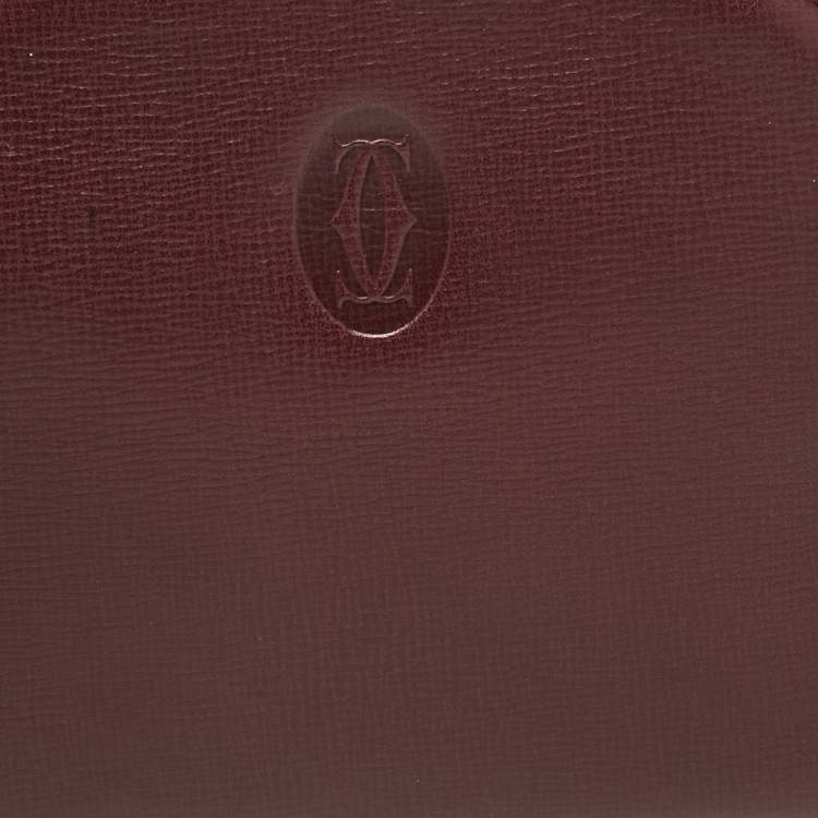 Pre Owned Carteir Burgundy Leather Must de Cartier Cosmetic Pouch