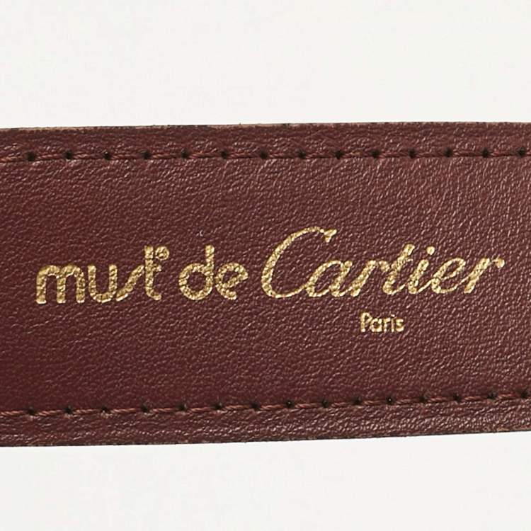 Pre Owned Cartier Burgundy Leather Must de Cartier Buckle Belt