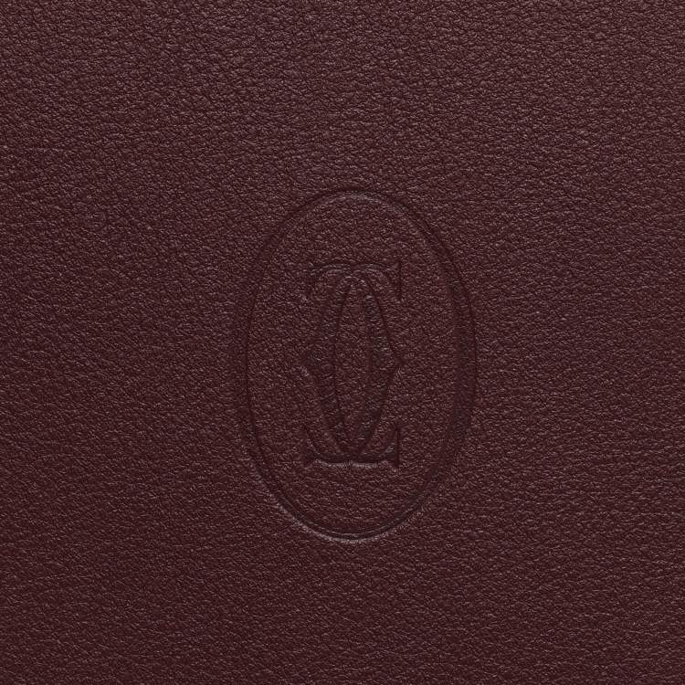 Pre Owned Cartier Burgundy Leather Must de Cartier Passport Holder