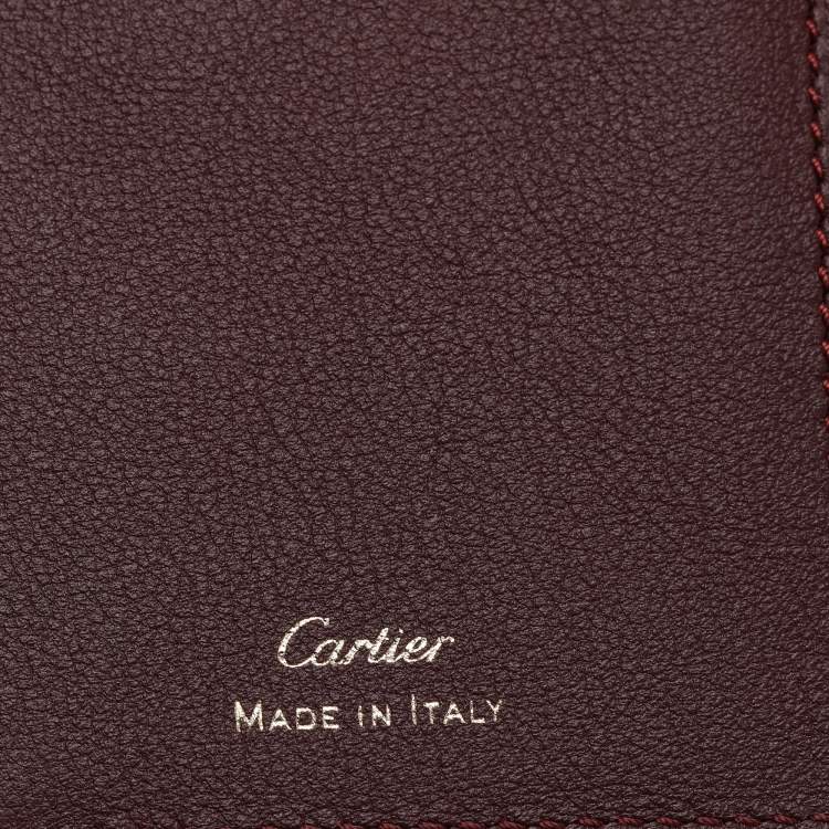 Pre Owned Cartier Burgundy Leather Must de Cartier Passport Holder