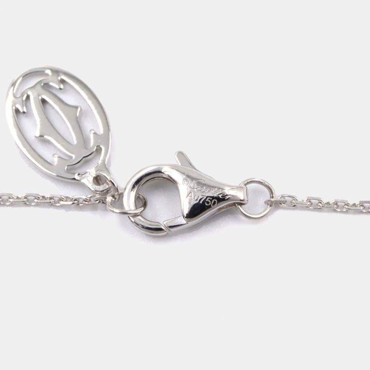 Pre Owned Cartier D'Amour Diamond Halo 18K White Gold Pendant Necklace