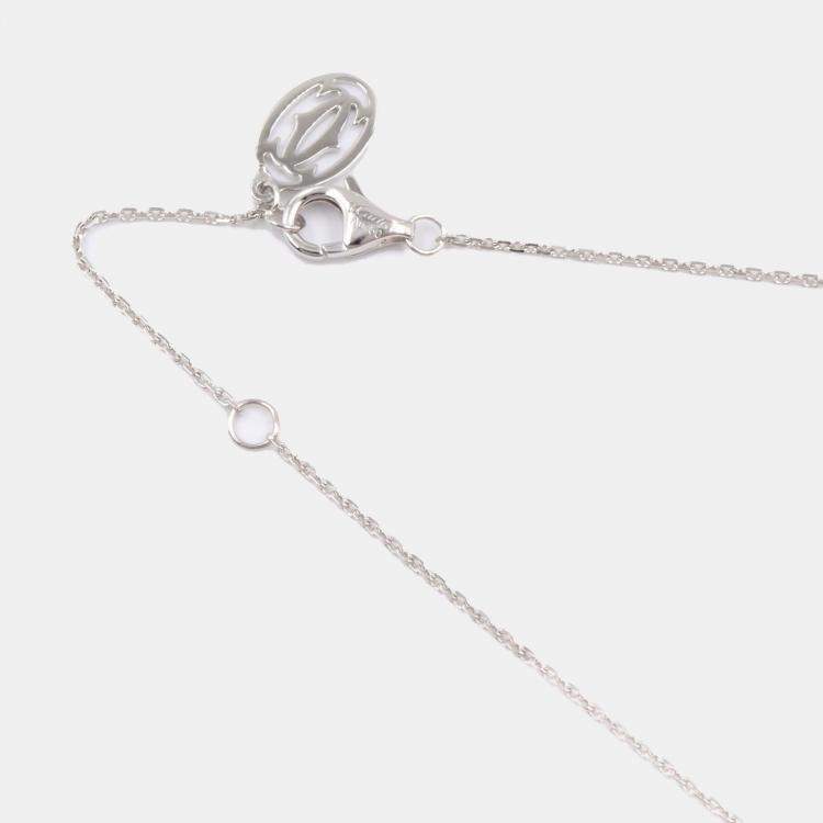 Pre Owned Cartier D'Amour Diamond Halo 18K White Gold Pendant Necklace