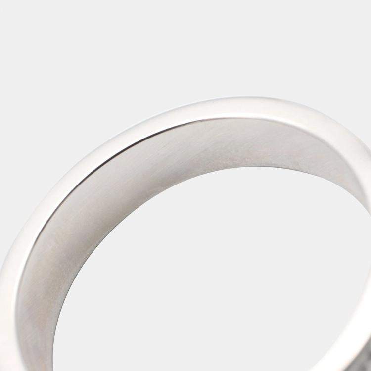Pre Owned Cartier Love 18K White Gold and Diamond Band Ring EU 52