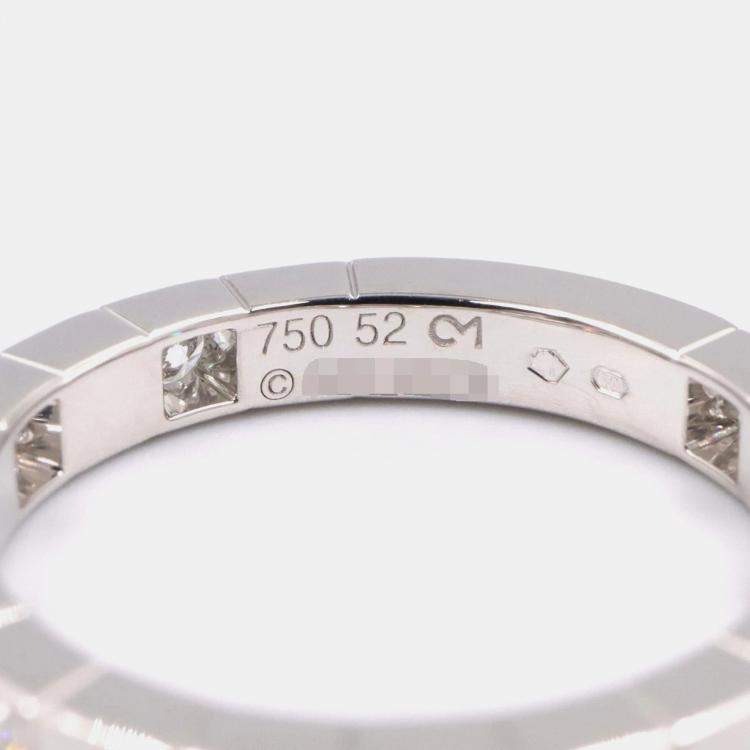 Pre Owned Cartier Lanieres 18K White Gold and Diamond Band Ring EU 52
