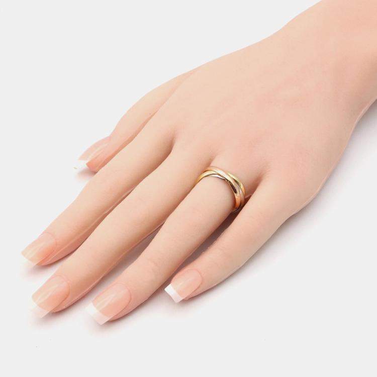 Pre Owned Cartier Trinity 18K Yellow, Rose, White Gold Band Ring EU 55