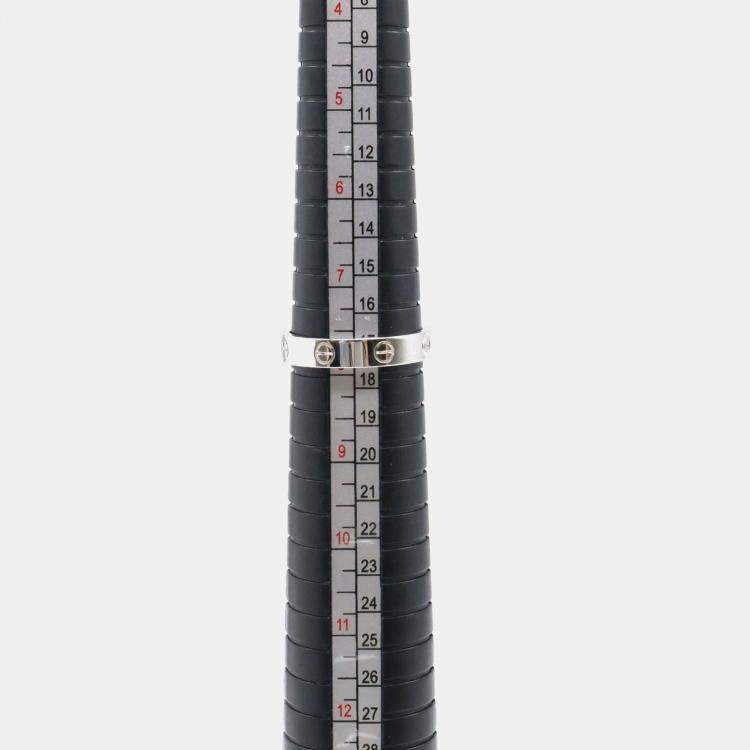 Pre Owned Cartier Love Mini Diamond 18K White Gold Ring EU 57
