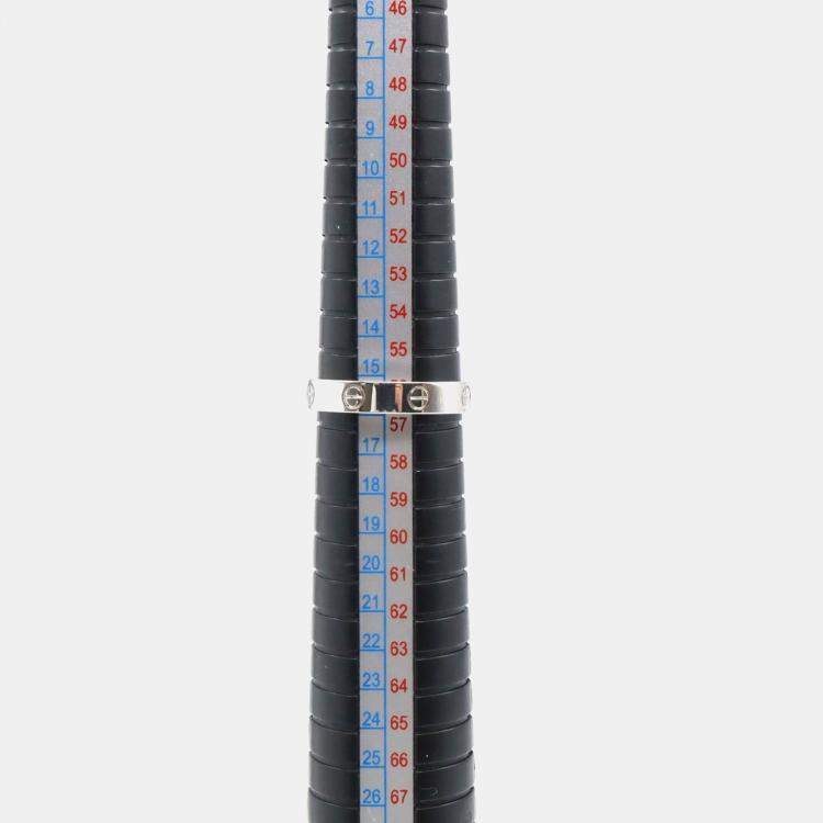 Pre Owned Cartier Love Mini Diamond 18K White Gold Ring EU 57