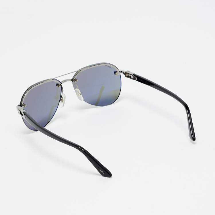 Pre Owned Cartier Black CT0275S Aviators Sunglasses