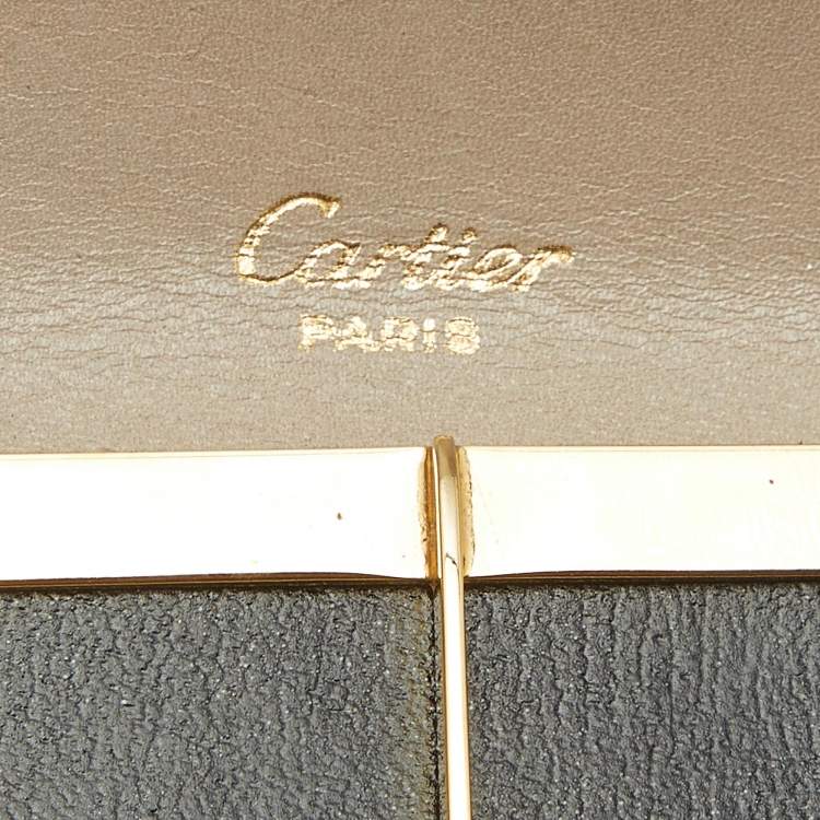 Pre Owned Cartier Cigarette Case Cream/Gold Lizard 