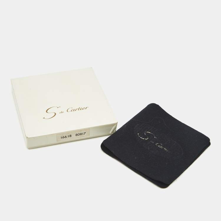 Pre Owned Cartier Cigarette Case Cream/Gold Lizard 