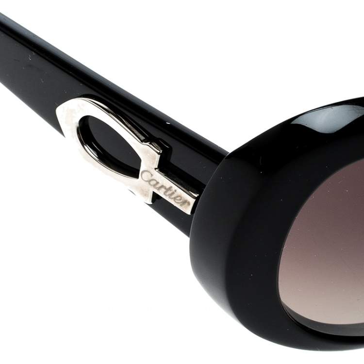 Pre Owned Cartier Black/ Black Gradient Cat Eye Sunglasses