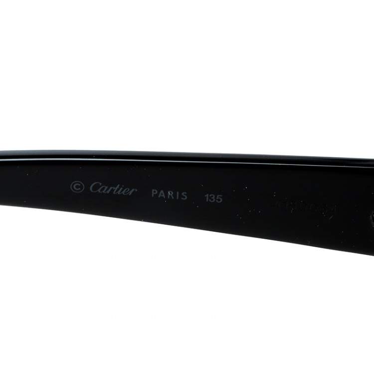 Pre Owned Cartier Black/ Black Gradient Cat Eye Sunglasses