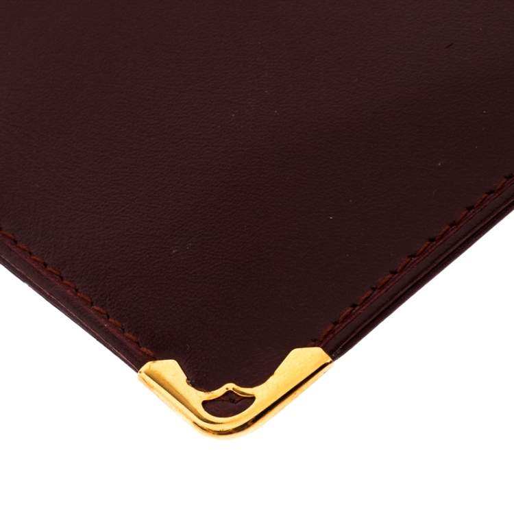 Pre Owned Cartier Maroon Leather Must de Cartier Sunglasses Case
