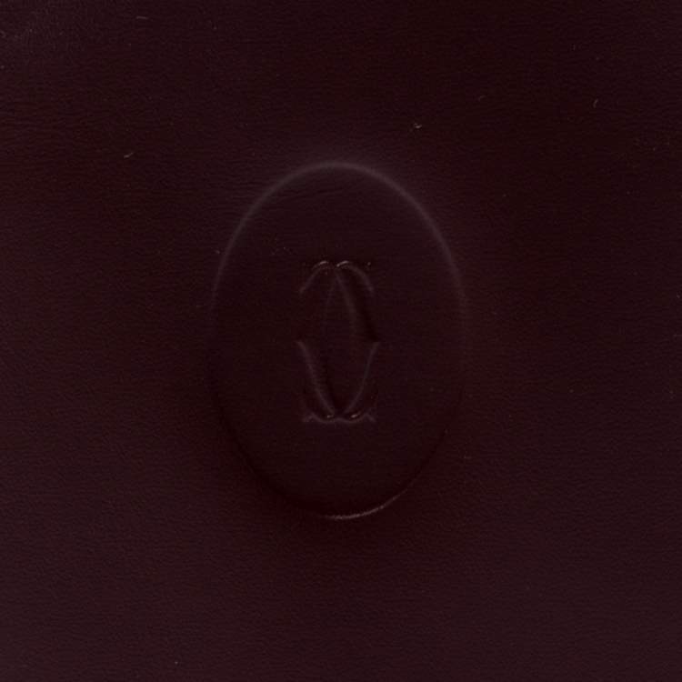 Pre Owned Cartier Maroon Leather Must de Cartier Sunglasses Case