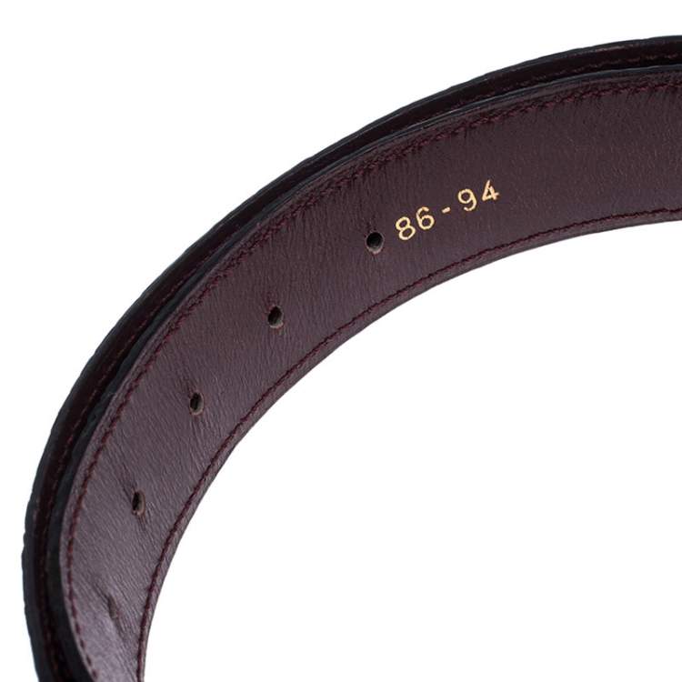 Pre Owned Cartier Dark Burgundy Crocodile Les Must De Cartier Belt 86CM