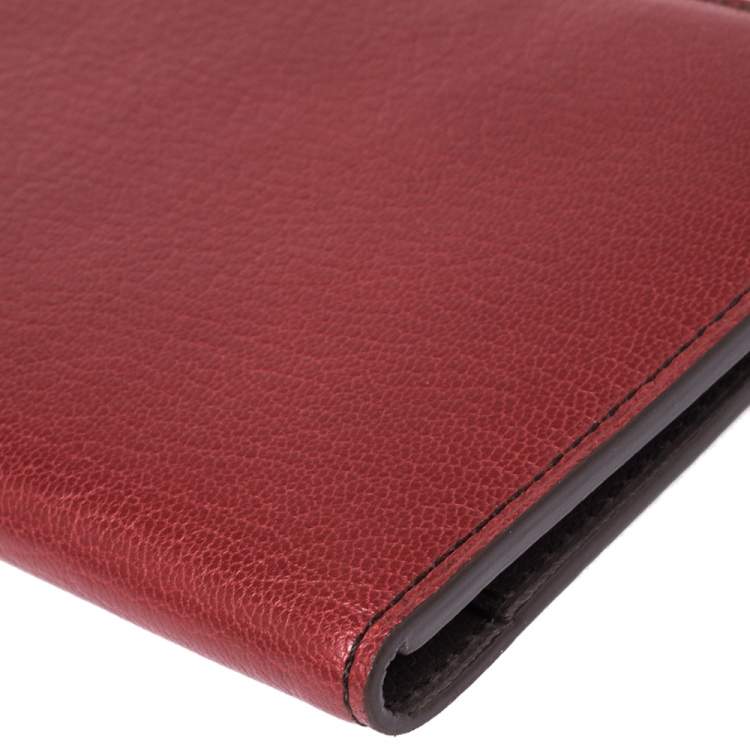 Pre Owned Cartier Red Leather Passport Holder
