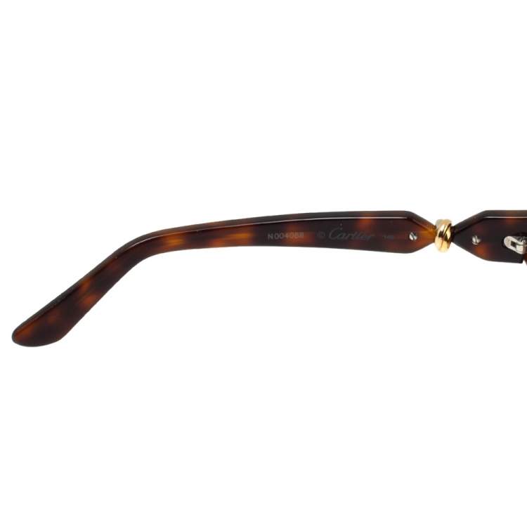 مملوكة مسبقًا Cartier Tortoiseshell / Brown Gradient Trinity De Cartier Square Sunglasses