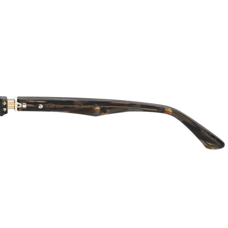 Pre Owned Cartier Black/Green Tortoise Polarized Premiere Wayfarer Sunglasses