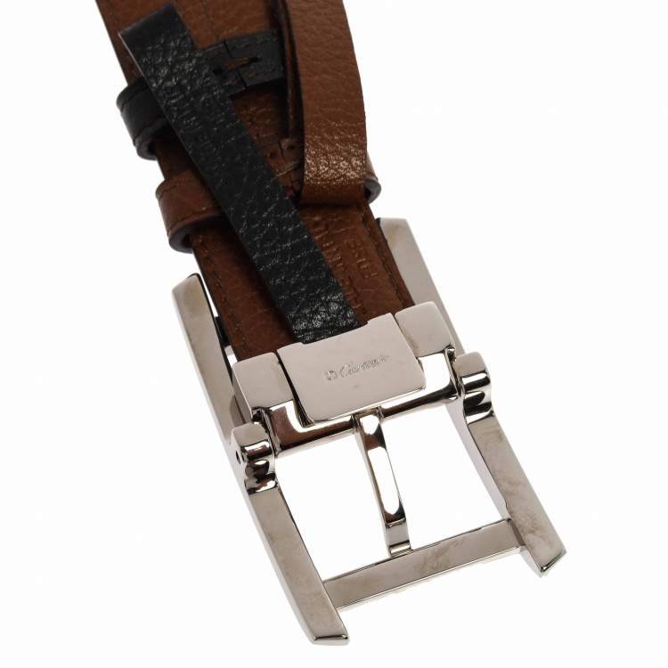 Pre Owned Cartier Dark Brown Leather Buckle Belt 120 CM