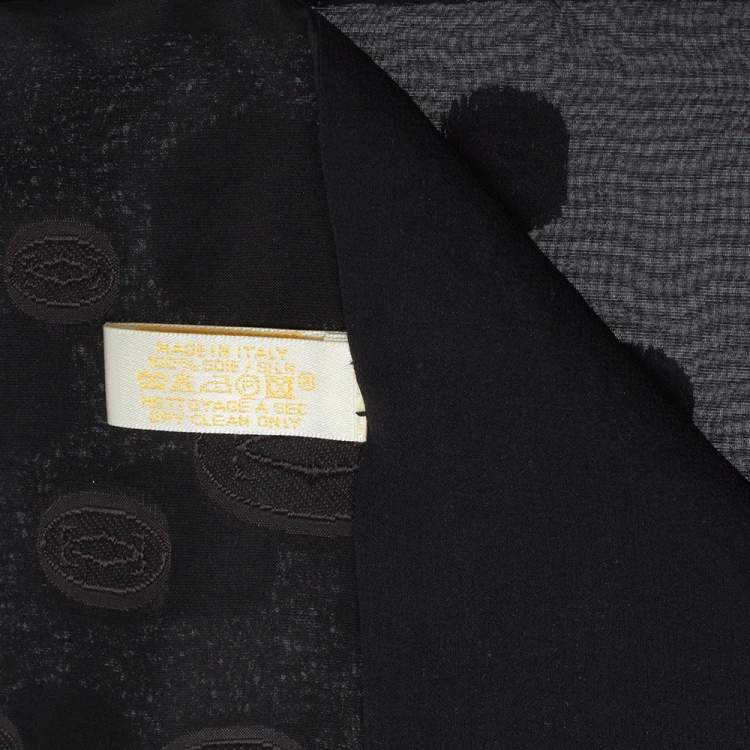 مملوكة مسبقًا Cartier Black Logo Monogram Silk Jacquard Stole