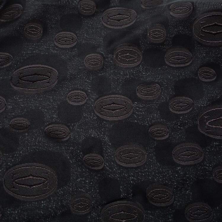 مملوكة مسبقًا Cartier Black Logo Monogram Silk Jacquard Stole