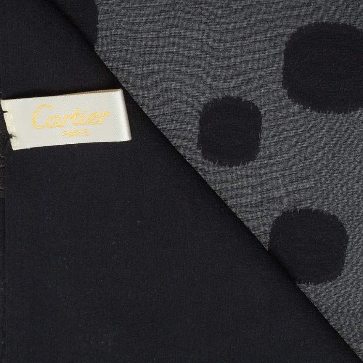 مملوكة مسبقًا Cartier Black Logo Monogram Silk Jacquard Stole