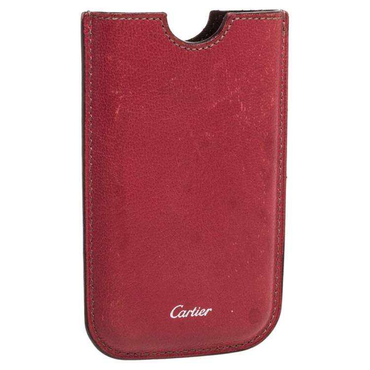Pre Owned Cartier Red Leather iPhone Case